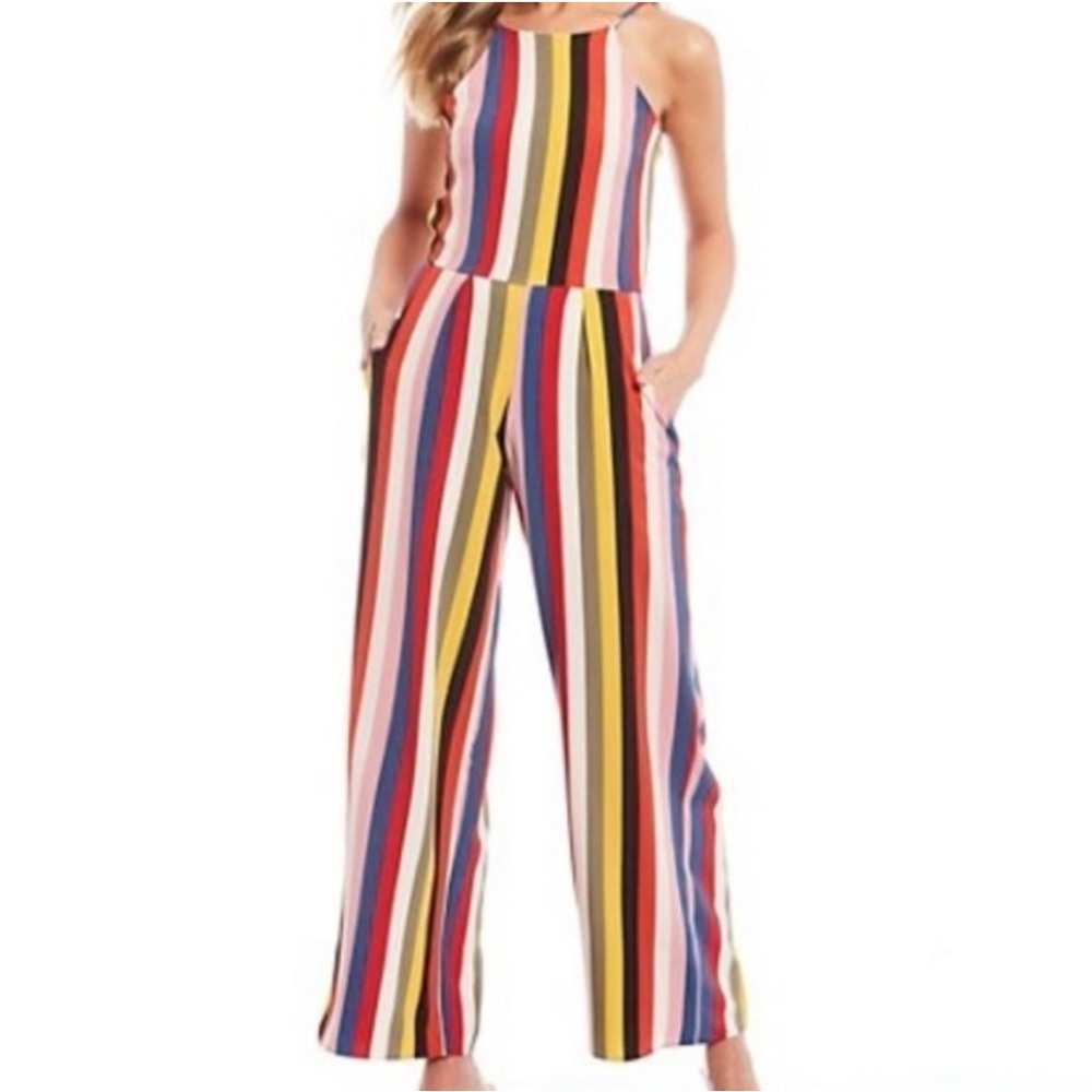 NWT Bailey Blue Women’s Sleeveless Multi Striped Jumpsuit Romper